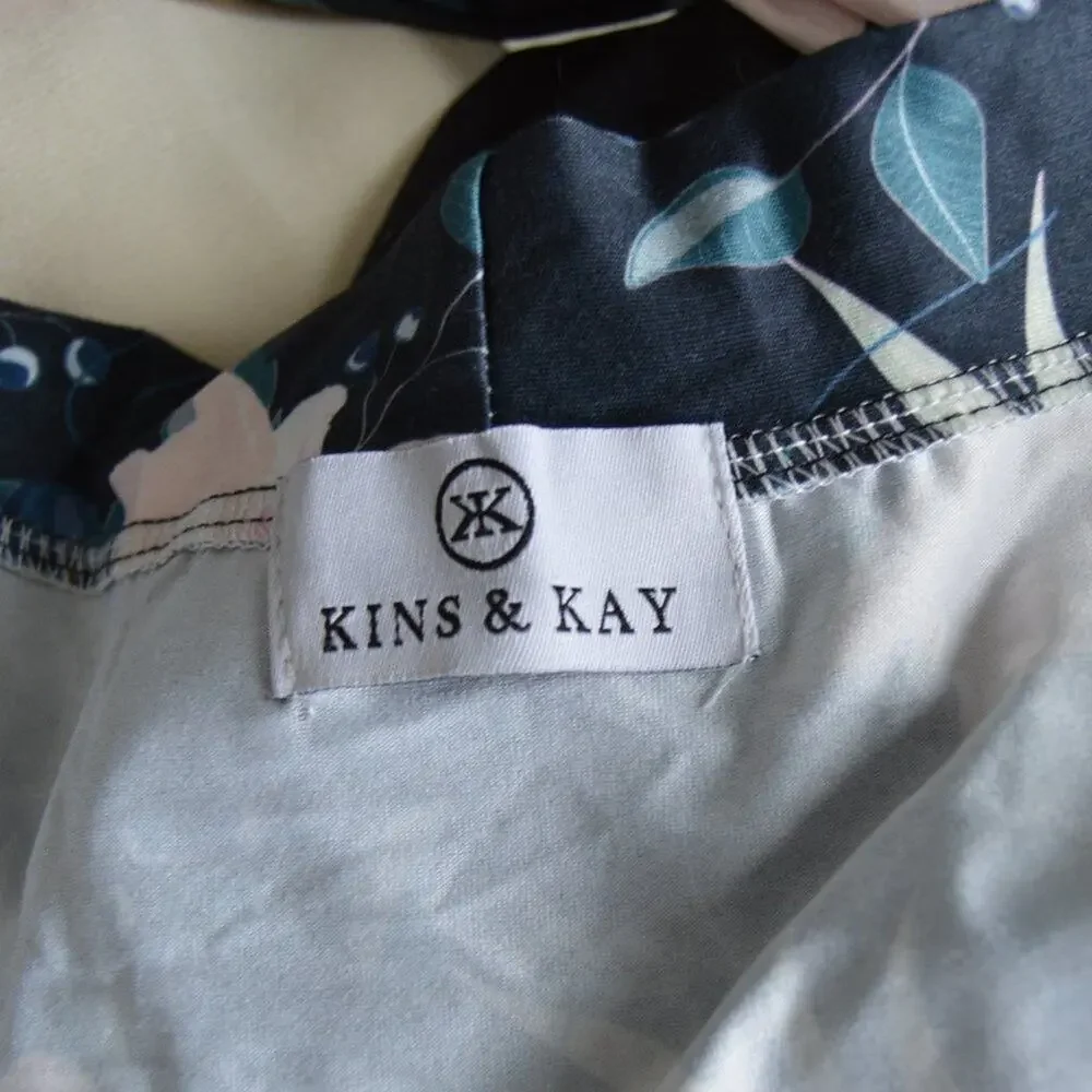 Kins & Kay Floral Print Robe with Interior and Exterior Waist Ties | Size XL - Picture 6 of 7